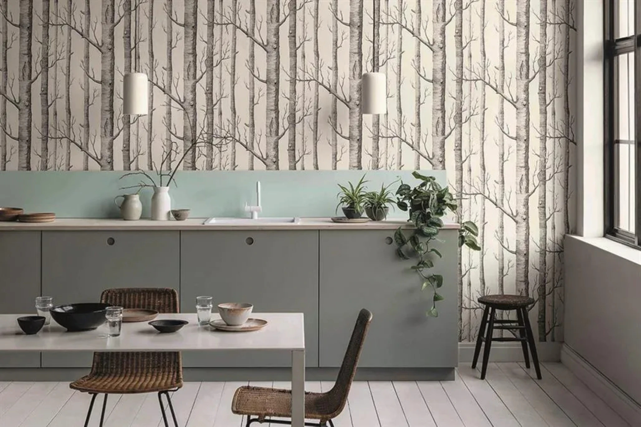 Keittiön tapetti-inspiraatiota